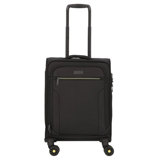 d&n Travel Line 9704 4 kółka Walizka kabinowy S 55 cm z plisą rozprężną black