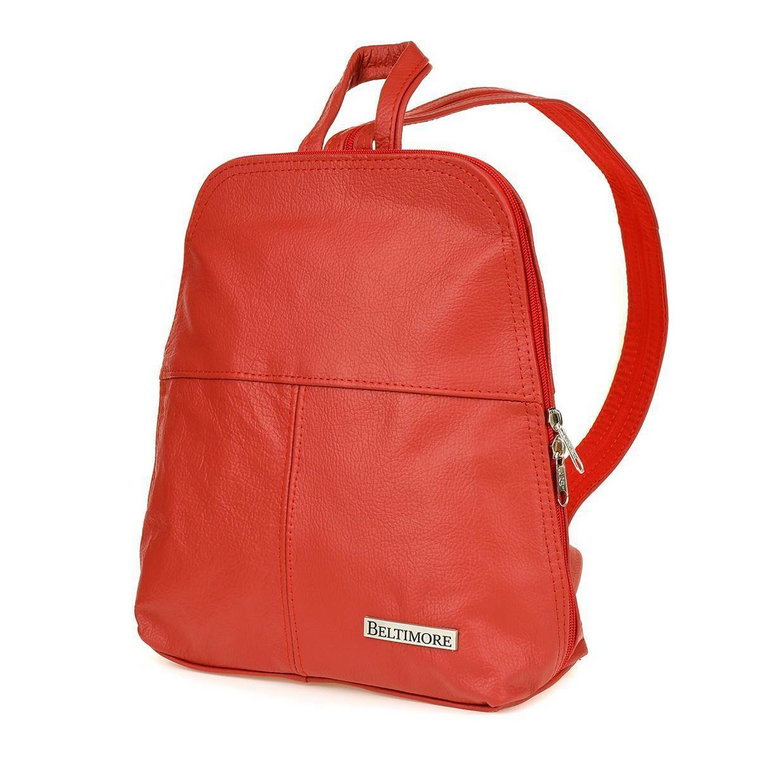 Plecak skórzany czerwona torebka elegancka poręczna Beltimore czerwony