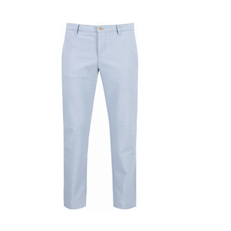 Slim Fit Niebieskie Spodnie Chino Alberto