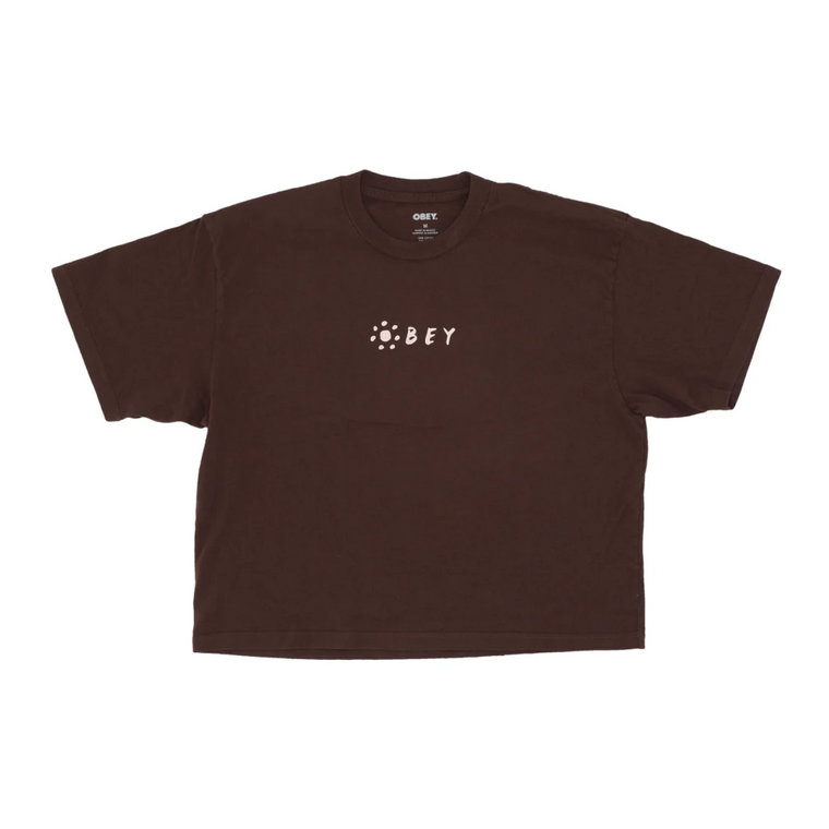 Kwiatowy Crop Tee w Java Brown Obey