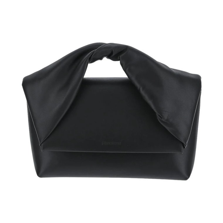 Twister Tote Bag - Czarna Skórzana Detal JW Anderson