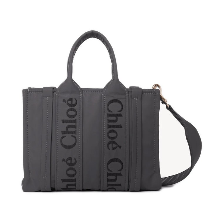 Szara mała torba Woody Tote Chloé