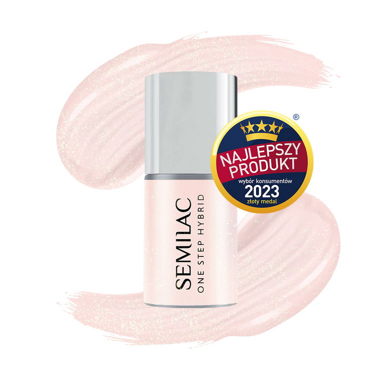 S257 Semilac One Step Hybrid 3w1 Naked Glitter Rose 5 ml