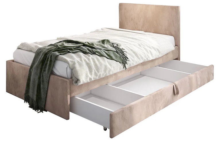 Beżowe łóżko z szufladą na pościel Sorento 8X - 3 rozmiary