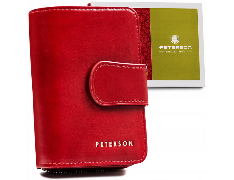 Skórzany portfel damski na zatrzask  Peterson