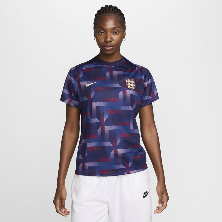 Damska przedmeczowa koszulka piłkarska z krótkim rękawem Nike Dri-FIT Anglia Academy Pro - Fiolet
