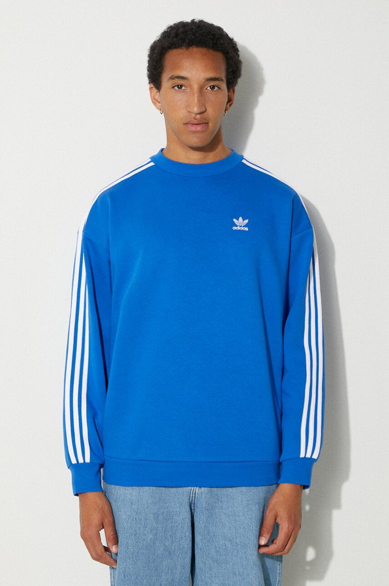 adidas Originals bluza Oversize Crew Adicolor męska kolor niebieski wzorzysta IZ2479