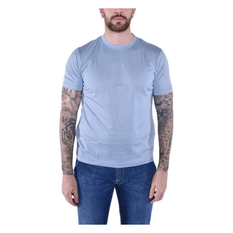 Niebieski T-shirt z Okrągłym Dekoltem Eleventy