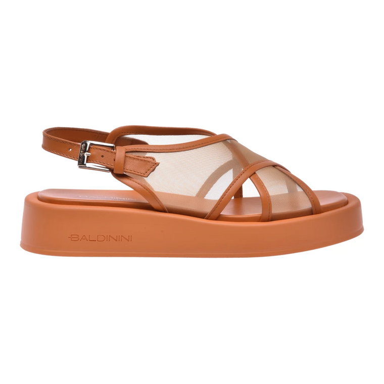 Orange nappa leather and mesh sandals Baldinini