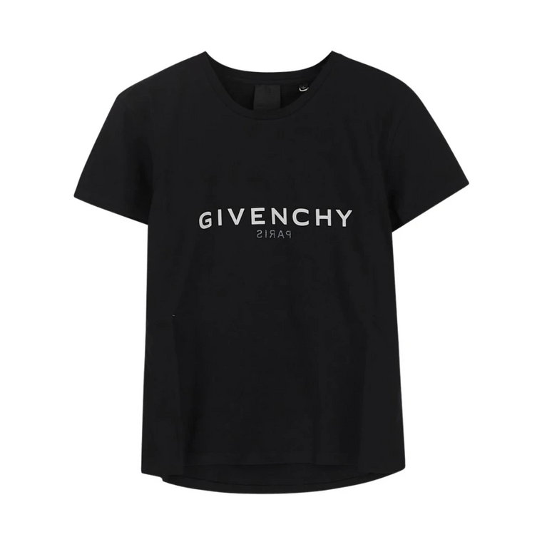 Czarna koszulka z logo dla dzieci Givenchy