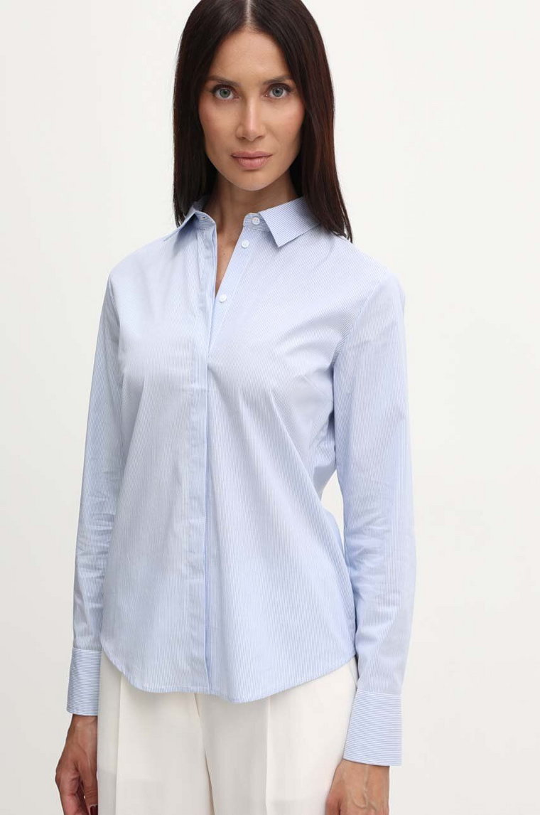 MAX&Co. koszula damska kolor niebieski regular z kołnierzykiem klasycznym 2418111014200