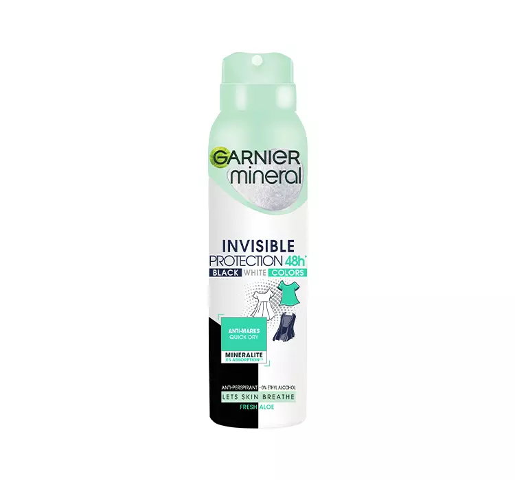 GARNIER MINERAL INVISIBLE PROTECTION 48H FRESH ALOE ANTYPERSPIRANT W SPRAYU DLA KOBIET 150ML