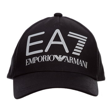 Emporio Armani EA7, adjustable hat baseball cap Czarny, male,