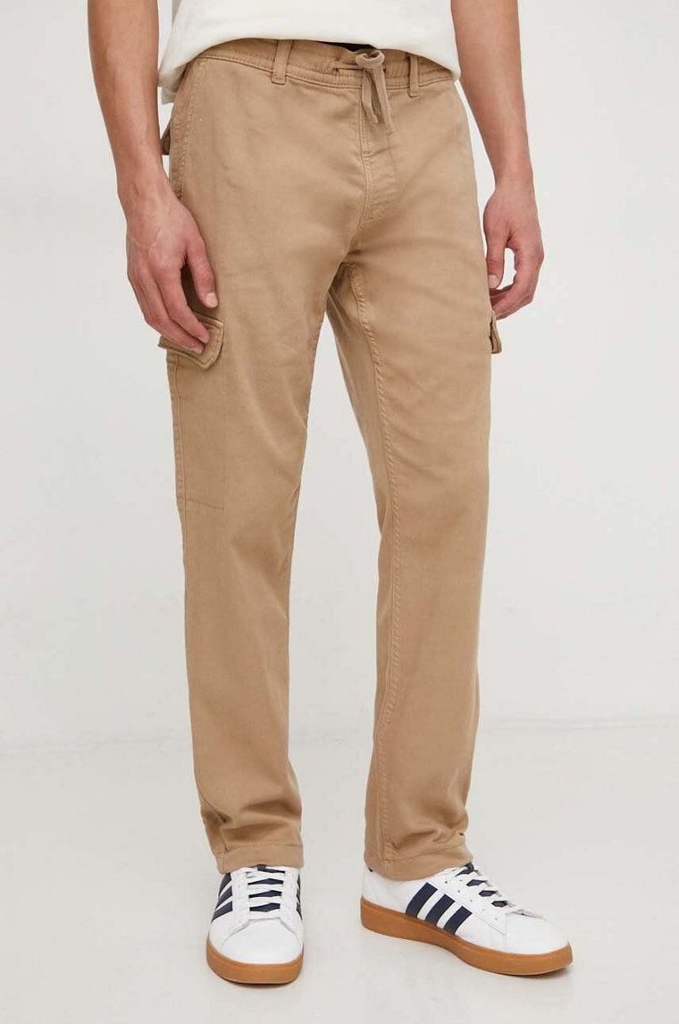 Pepe Jeans spodnie GYMDIGO CARGO PANT męskie kolor beżowy dopasowane PM211652