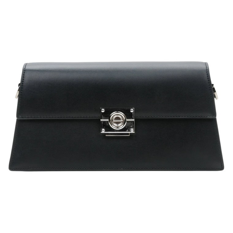 Women's Black Chain Handbag made of Genuine Leather Estro Er00112499 Estro