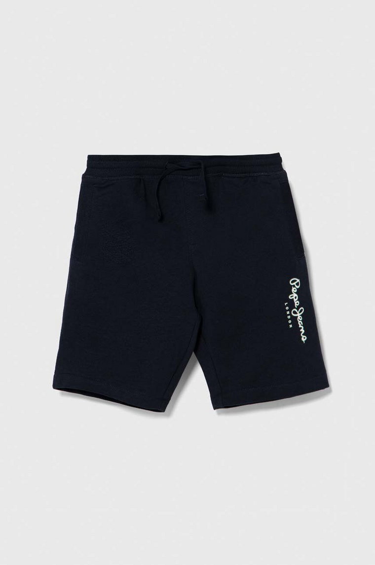 Pepe Jeans szorty bawełniane dziecięce NEW EDDIE SHORT kolor granatowy regulowana talia