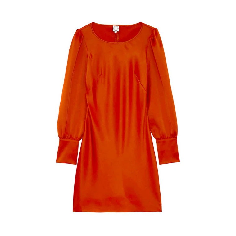 Obcisła Pomarańczowa Sukienka z Satyny Ines De La Fressange Paris