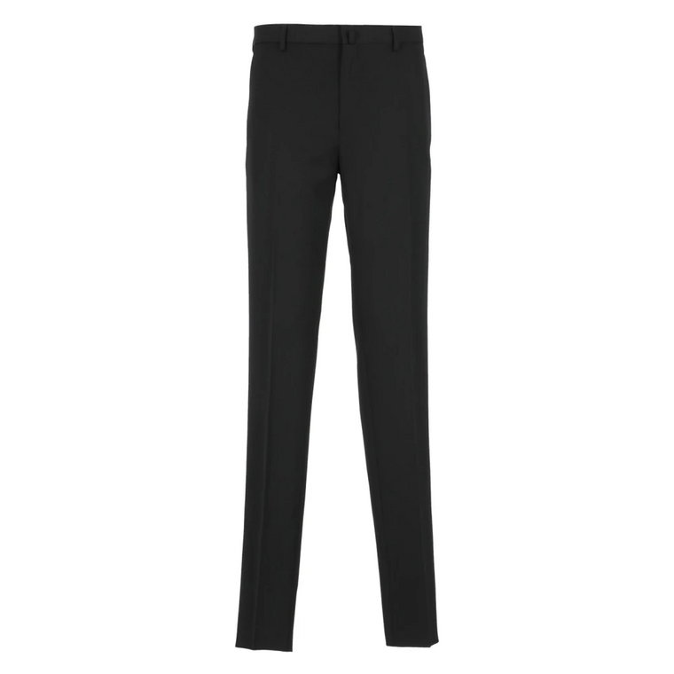 Czarne Spodnie Slim-Fit z Wełny Lanvin