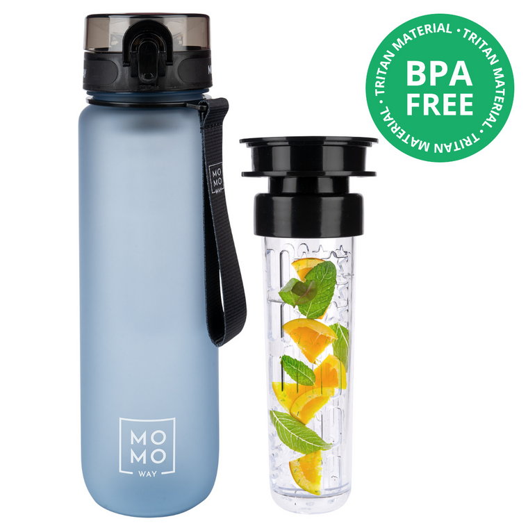 Butelka na wodę MOMO WAY szara | pomysł na prezent | BPA free | Tritan