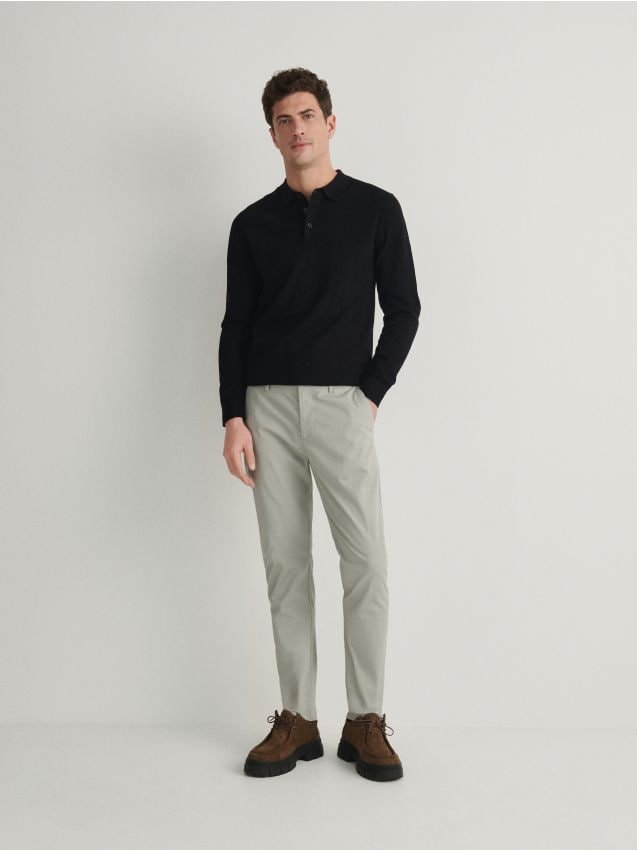 Reserved - Spodnie chino slim fit - jasnoszary