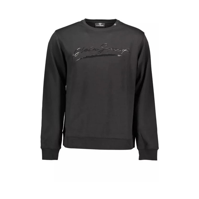 Czarny bawełniany sweter z nadrukiem logo Plein Sport