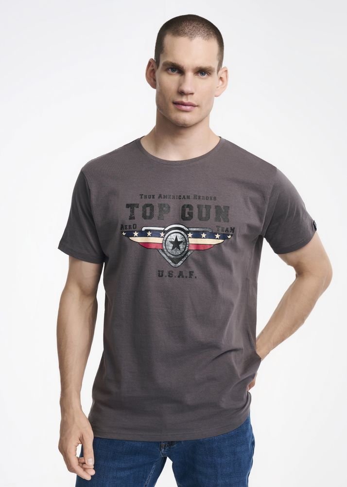 Ciemnoszary T-shirt męski Top Gun
