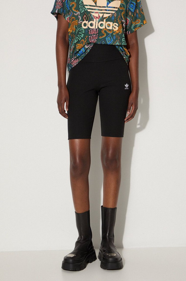 adidas Originals szorty damskie kolor czarny z aplikacją high waist IW5733