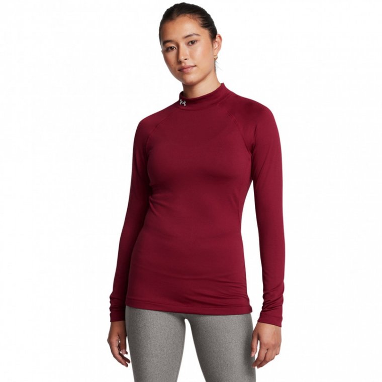 Damski longsleeve treningowy Under Armour UA CG Authentics Mockneck - czerwony