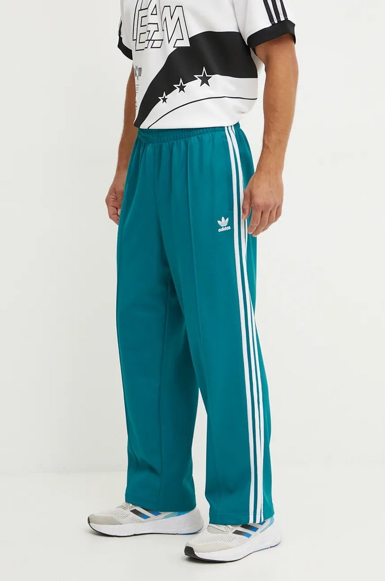 adidas Originals spodnie dresowe Adicolor Baggy Fit Firebird Pant kolor turkusowy z aplikacją IZ2473