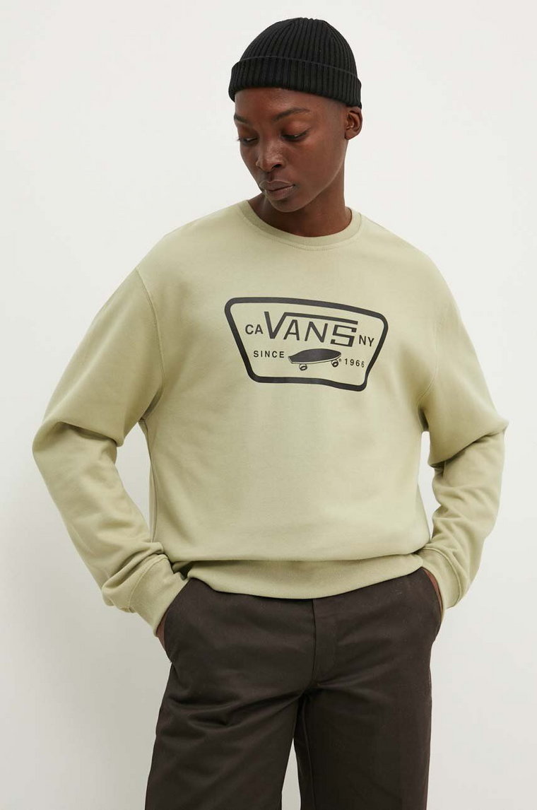 Vans bluza bawełniana męska kolor zielony z nadrukiem VN000JSHD3Z1