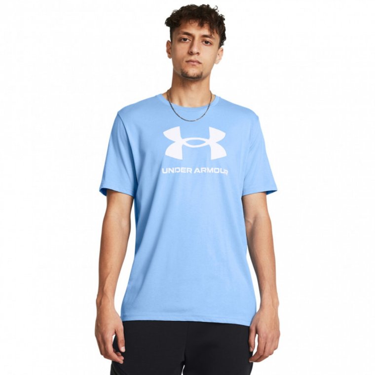 Męski t-shirt z nadrukiem Under Armour UA Sportstyle Logo Update Ss - niebieski