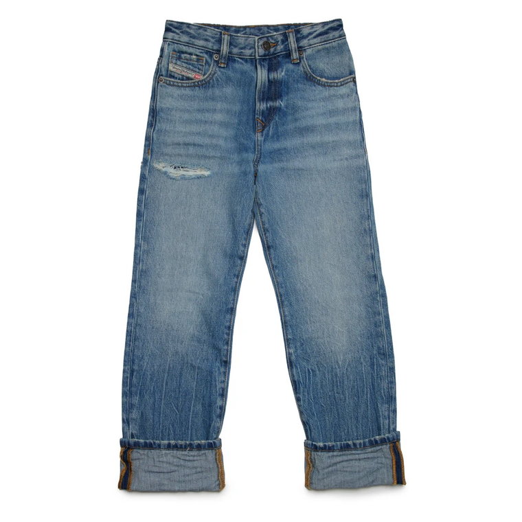 Niebieskie proste jeansy z przetarciami - 1999 Diesel