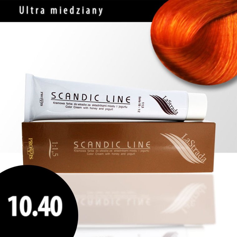 10.40 ultra miedziany Scandic Line kremowa farba do włosów LaStrada 100ml