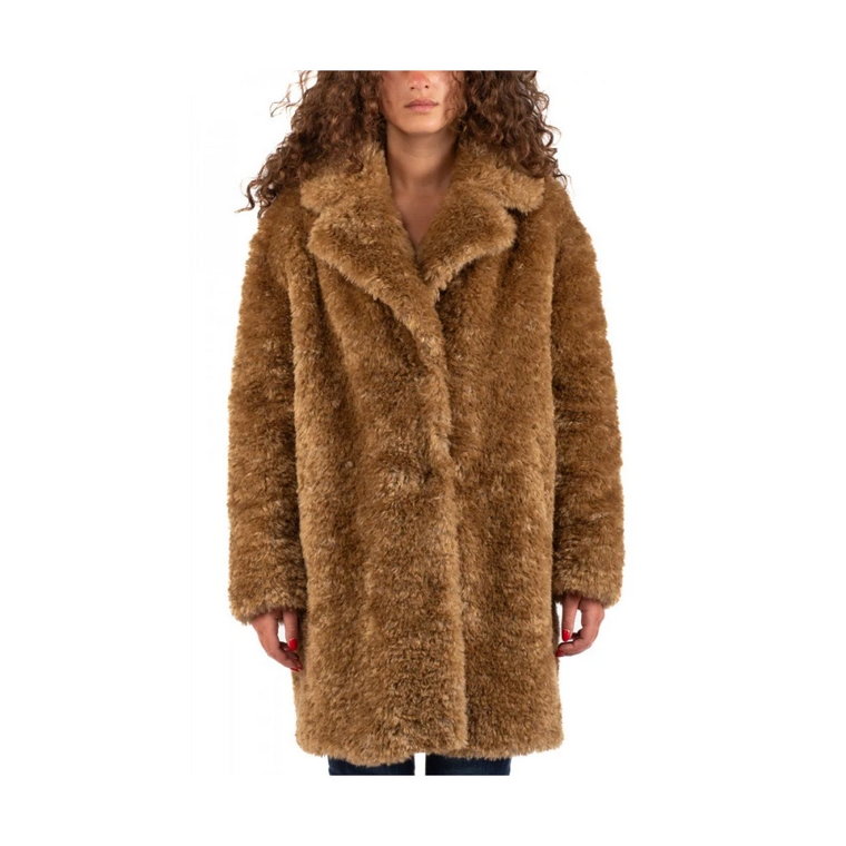 Luksusowy płaszcz z imitacji futra Shearling dla kobiet Herno