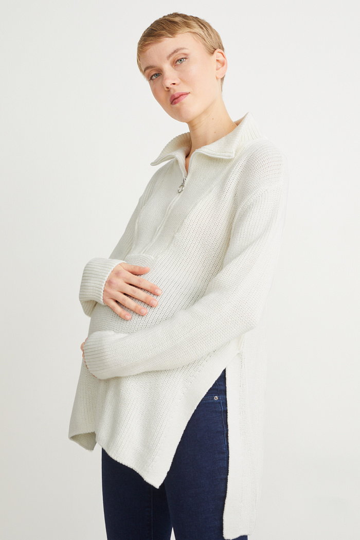 C&A Sweter ciążowy, Biały, Rozmiar: XL