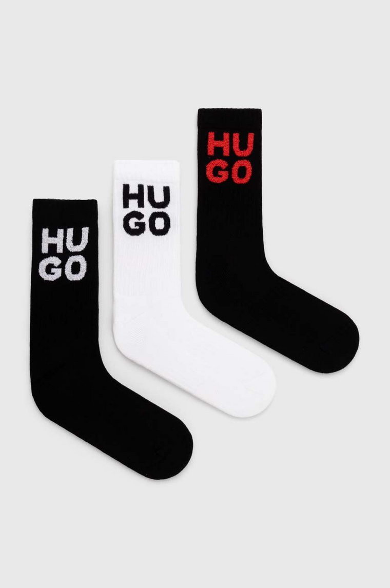 HUGO skarpetki 3-pack męskie kolor czarny 50518606