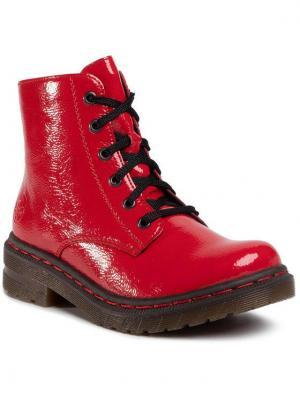 Czerwone buty RIEKER, kolekcja damska Zima 2021/2022 | LaModa