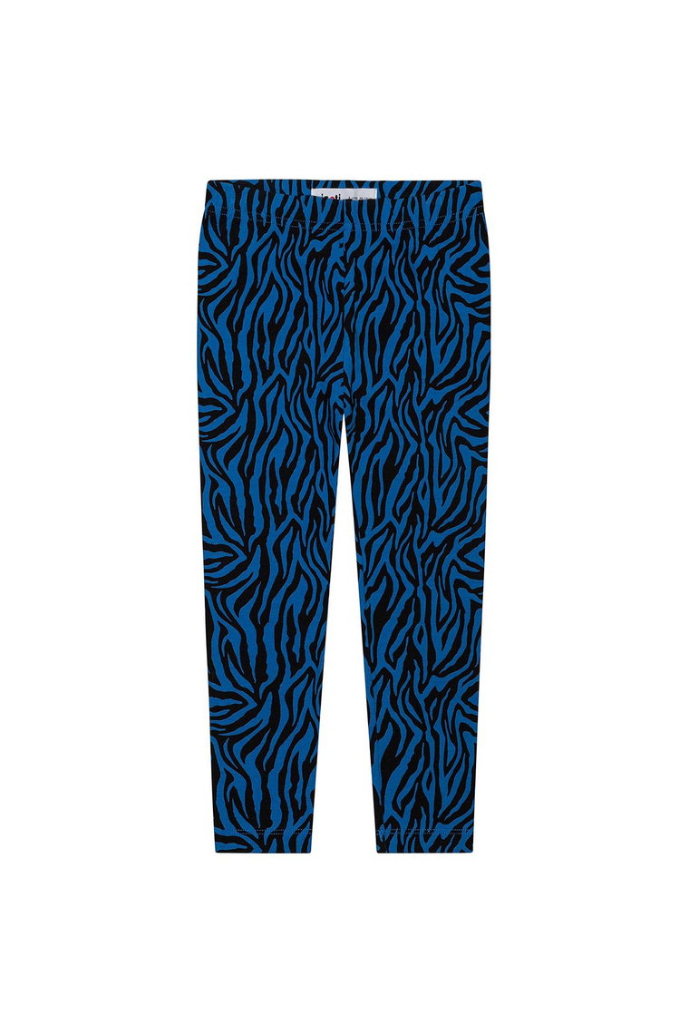 Legginsy dziewczęce niebieskie- zebra