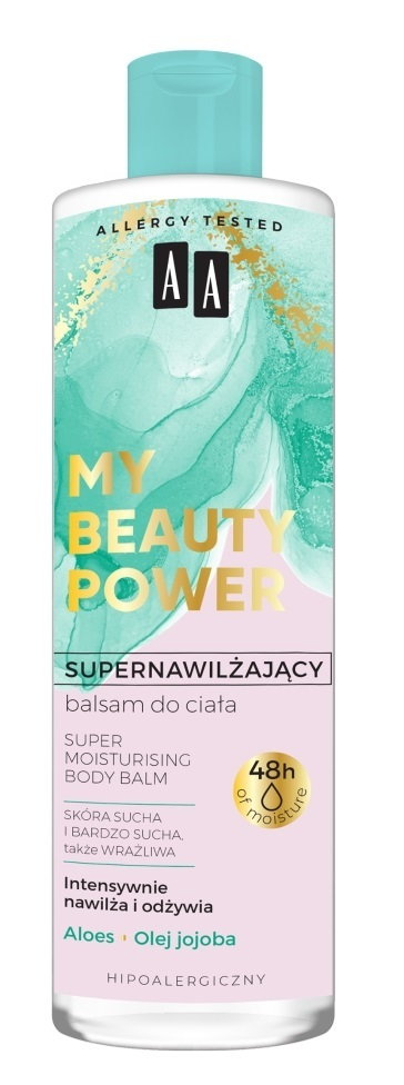 AA My Beauty Power - Supernawilżający Balsam do ciała Aloes 48h 400 ml