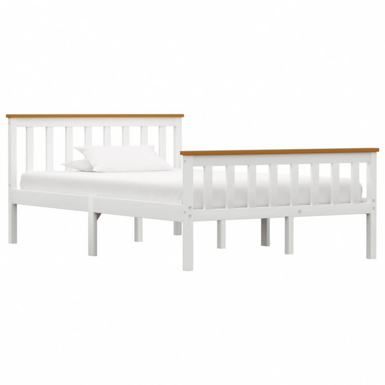 Rama łóżka, biała, lite drewno sosnowe, 120 x 200 cm kod: V-283246