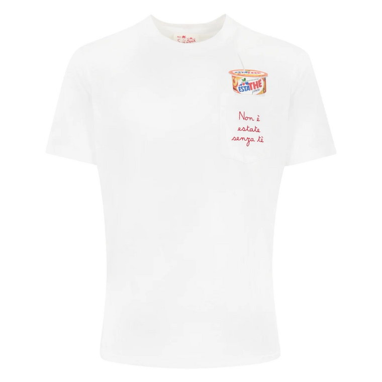 Męski T-shirt z bawełny Serce MC2 Saint Barth
