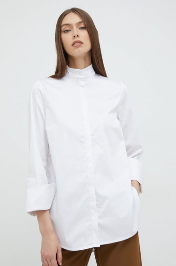Notes du Nord koszula damska kolor biały regular ze stójką