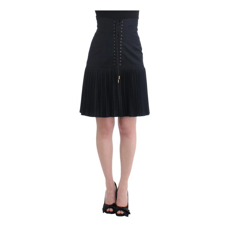 Black Pleated Laced Skirt Roberto Cavalli