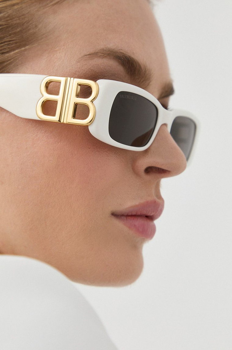 Balenciaga okulary przeciwsłoneczne damskie kolor biały BB0096S
