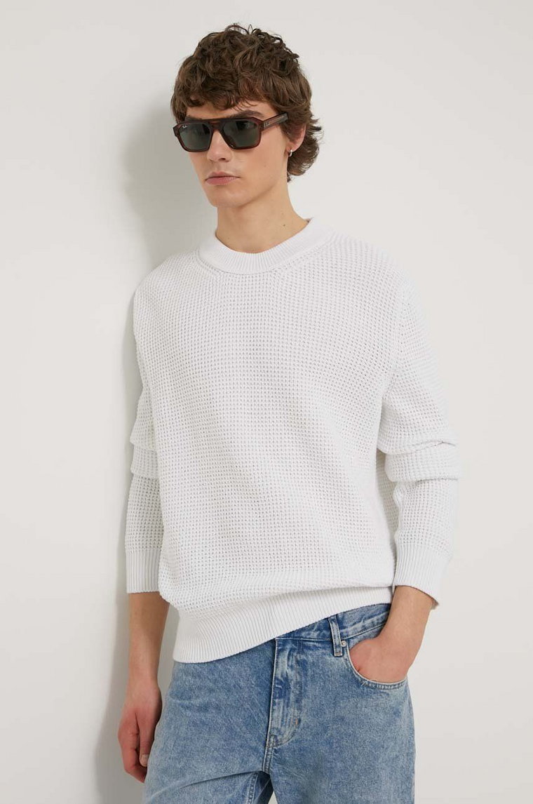 HUGO sweter męski kolor biały