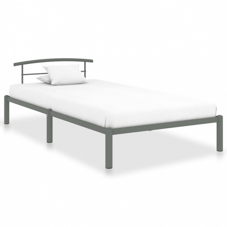 Rama łóżka, szara, metalowa, 90 x 200 cm kod: V-284662