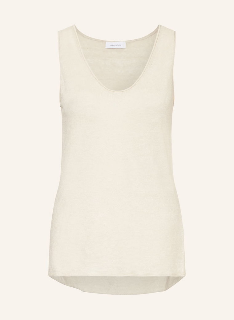 Darling Harbour Top Z Dzianiny Z Lnu beige