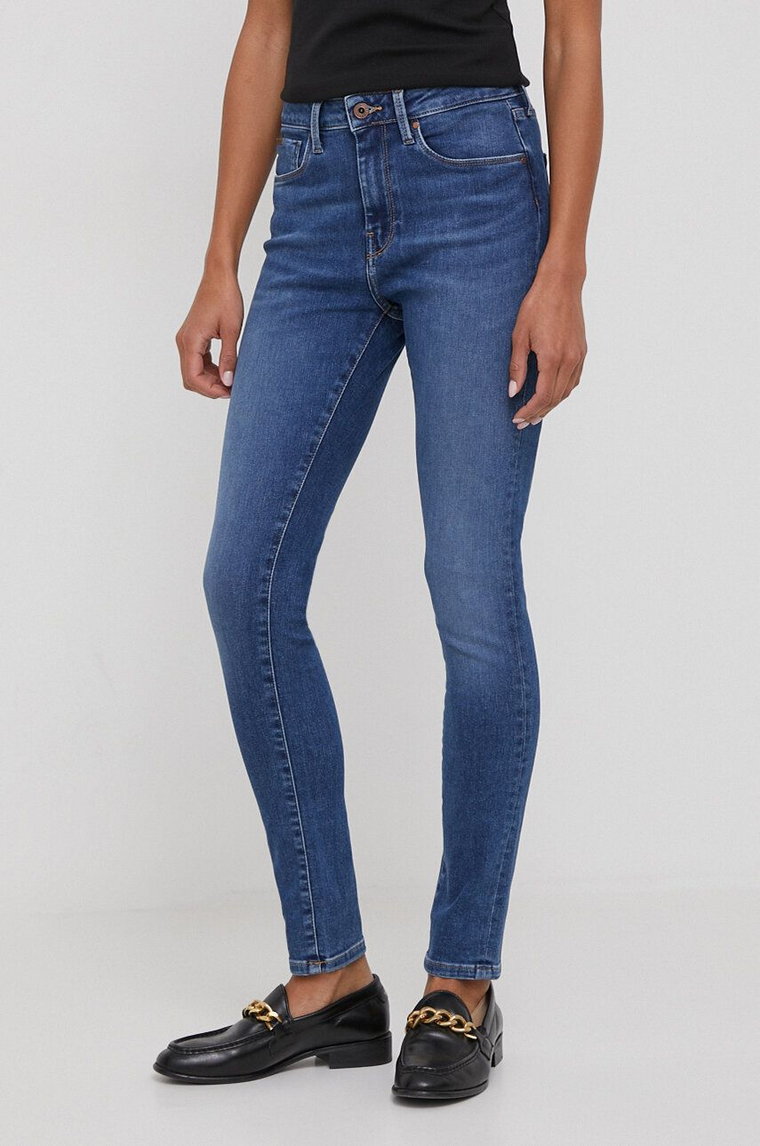 Pepe Jeans jeansy SKINNY JEANS HW damskie kolor niebieski PL204584GX6