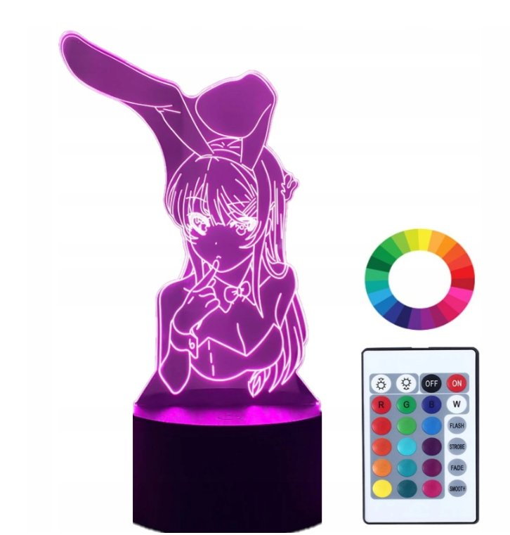 Lampka nocna z imieniem 3d led grawer anime