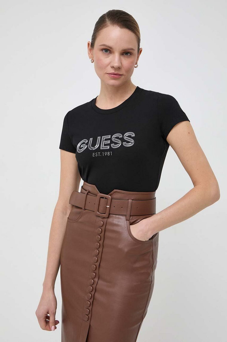 Guess t-shirt BOLD damski kolor czarny W4RI29 J1314